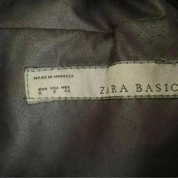 Zara - Long faux  fur Black sleeveless Vest, Sleeveless jacket top- Sz S - Picture 6 of 7